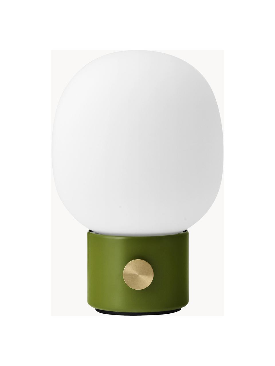 Lampada da tavolo dimmerabile con porta USB  JWDA, Paralume: vetro, Bianco, verde, Ø 15 x Alt. 22 cm