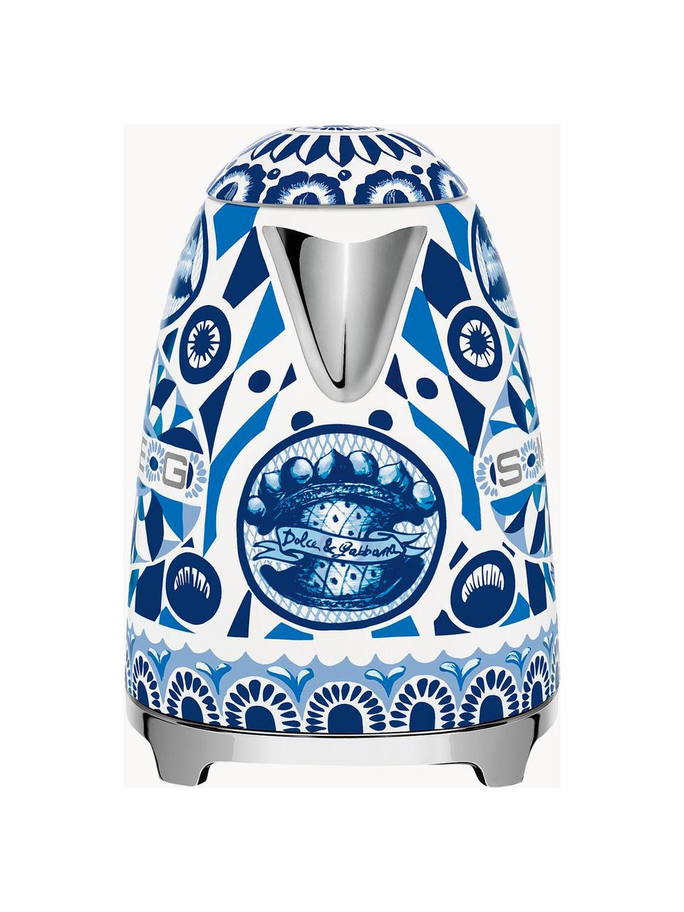 Wasserkocher Dolce & Gabbana - Blue Mediterraneo, Edelstahl, lackiert, Blau, Weiß, glänzend, 1.7 L