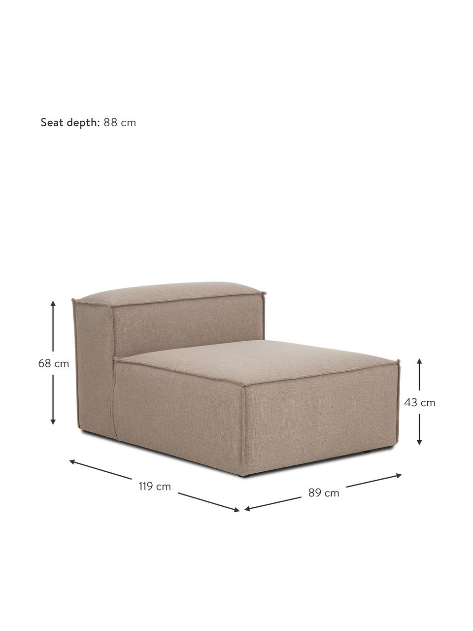 Módulo central sofá Lennon, Tapizado: 100% poliéster Alta resis, Estructura: madera de pino maciza, ma, Patas: plástico, Tejido marrón, An 89 x F 119 cm