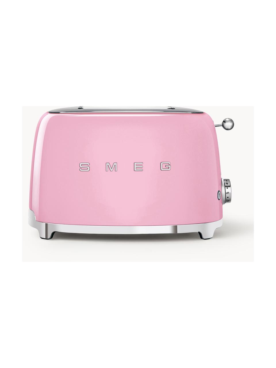 Kompakt Toaster 50's Style, Edelstahl, lackiert, Rosa, glänzend, B 31 x T 20 cm