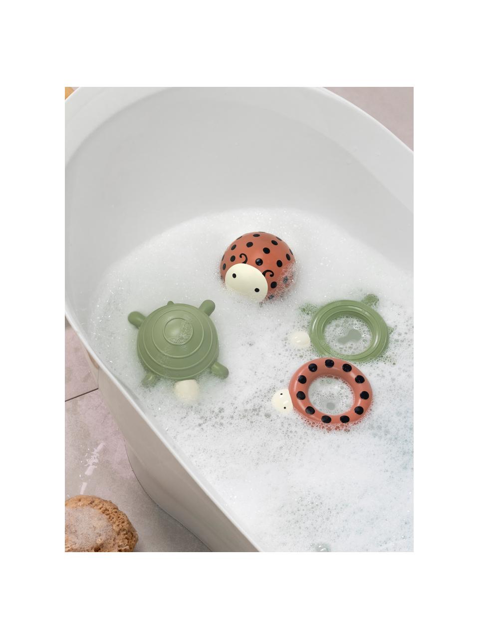 Badespielzeug Ladybird, Gummi, Altrosa, Schwarz, Off White, B 10 x H 2 cm