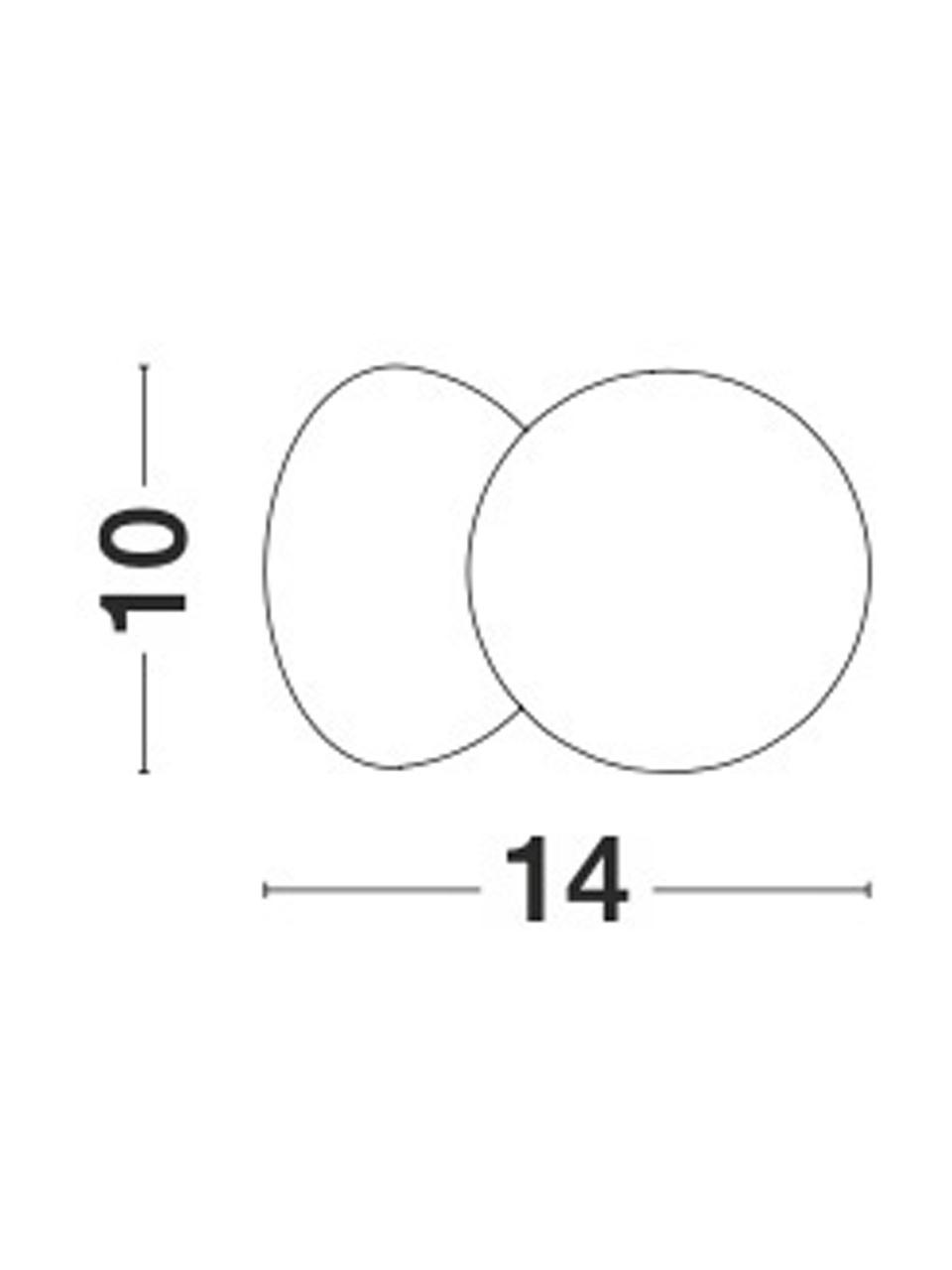 Aplique / Plafón pequeño de hormigón y vidrio Zero, Fijación: cemento, Pantalla: vidrio opalino, Blanco, Ø 10 x F 14 cm