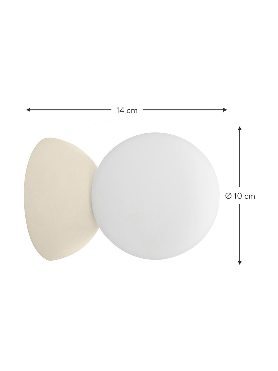 Kleine Wand- und Deckenleuchte Zero aus Glas und Beton, Lampenschirm: Opalglas, Weiß, Ø 10 x T 14 cm
