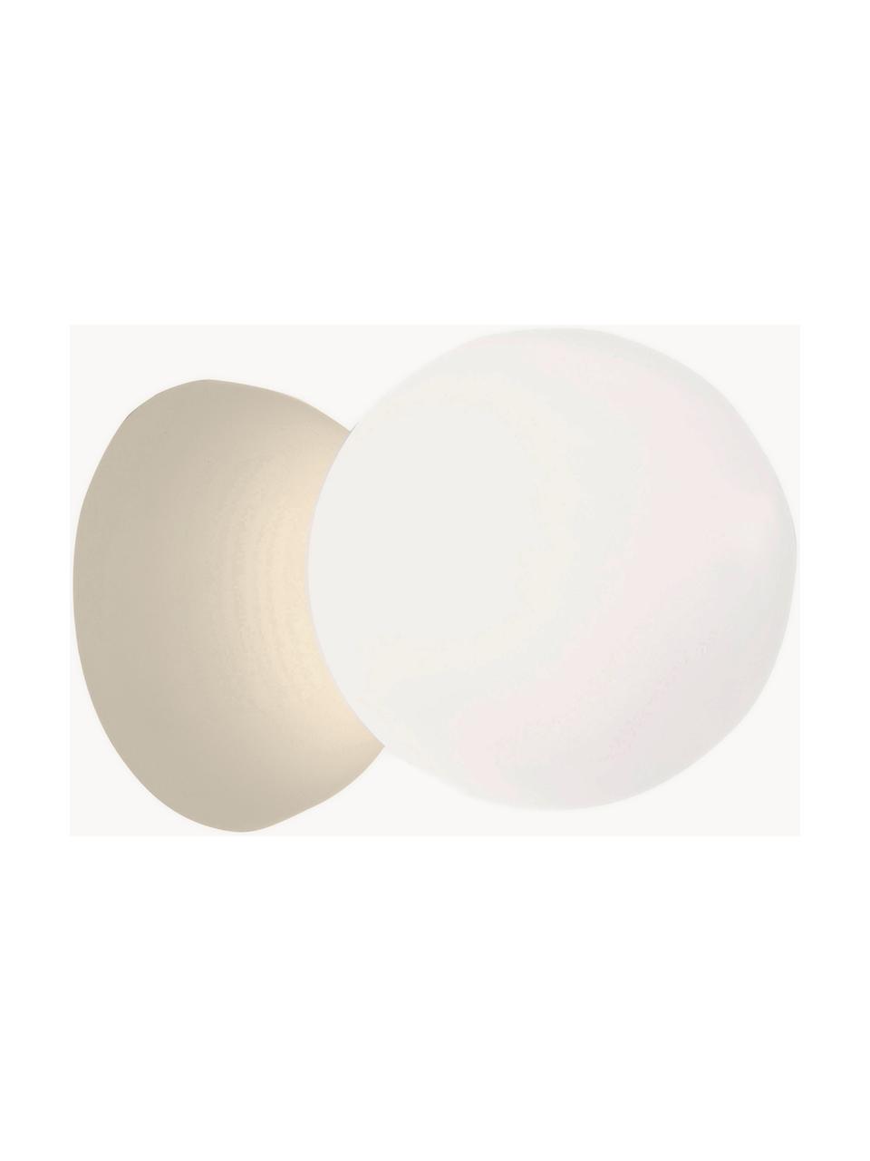 Aplique / Plafón pequeño de hormigón y vidrio Zero, Fijación: hormigón, Pantalla: vidrio opalino, Blanco, beige claro, Ø 10 x F 14 cm
