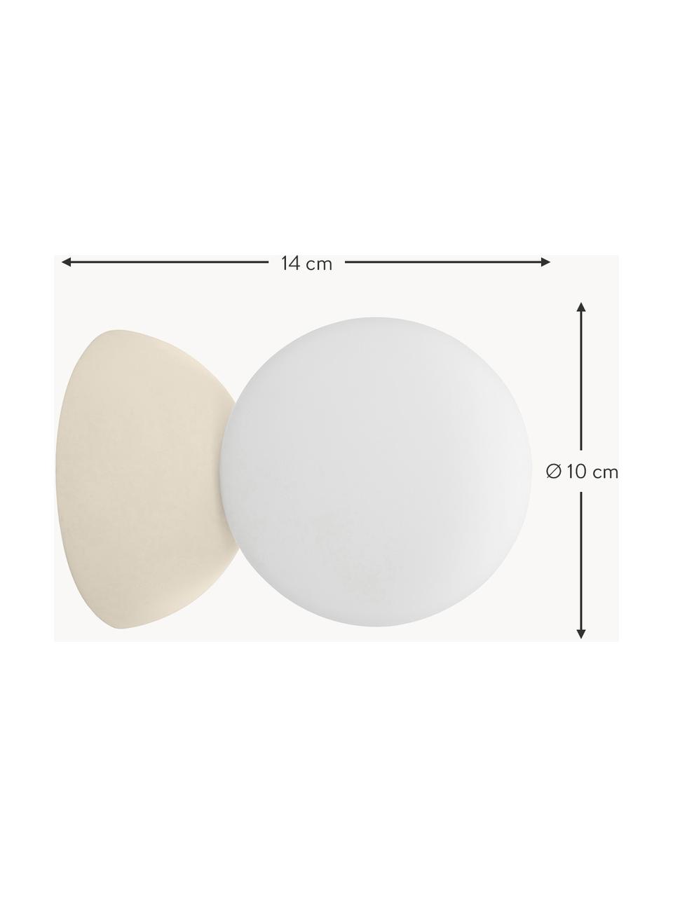 Kleine wand- en plafondlamp Zero van glas en beton, Lampenkap: opaalglas, Wit, Ø 10 x D 14 cm