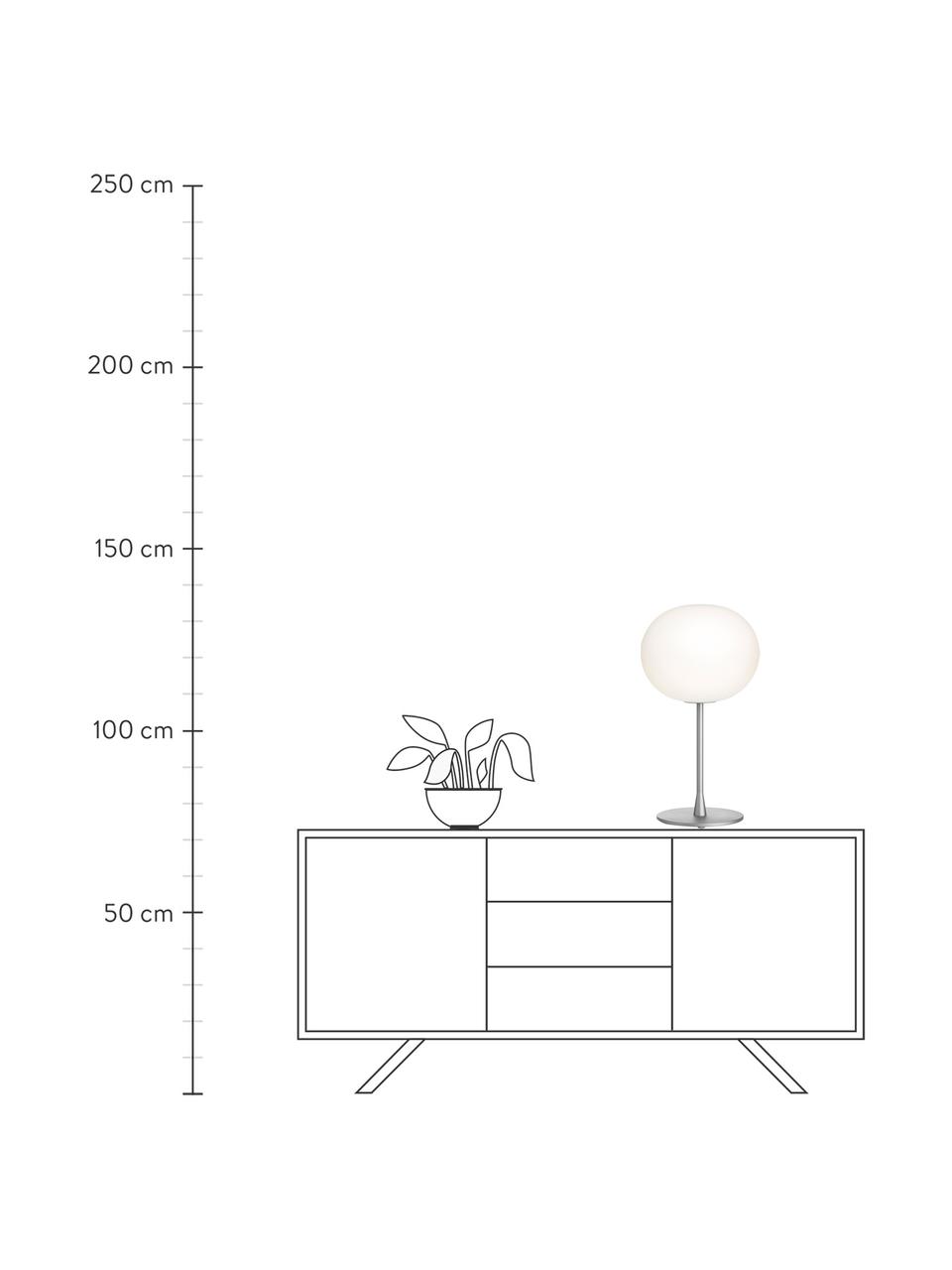 Grosse Dimmbare Tischlampe Glo-Ball, Lampenschirm: Glas, Silberfarben, Ø 33 x H 60 cm