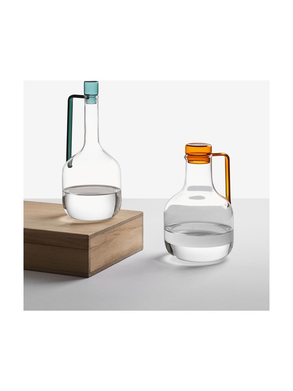 Caraffa fatta a mano Liberta, 1,9 L, Vetro borosilicato, Trasparente, arancione, 1,9 L