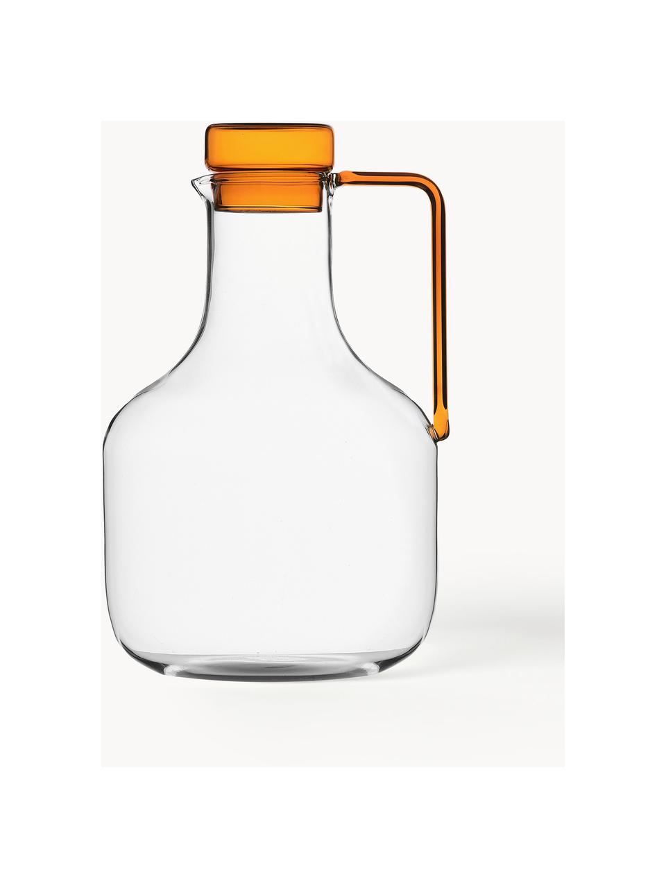 Handgefertigter Krug Liberta, 1.9 L, Borosilikatglas, Transparent, Orange, 1.9 L