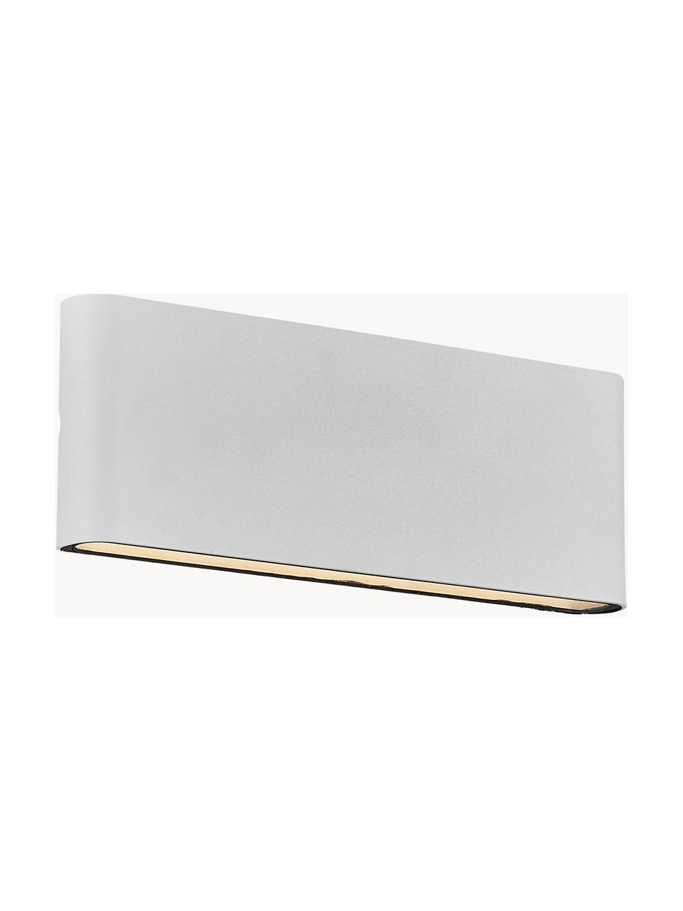 Applique da esterno a LED Kinver, Lampada: alluminio rivestito, Bianco latte, Larg. 26 x Alt. 9 cm