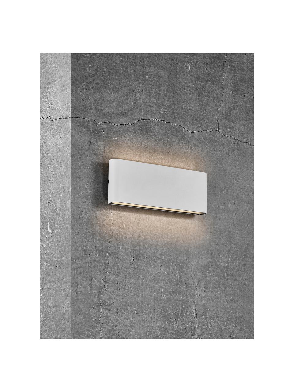 Outdoor LED wandlamp Kinver, Lamp: gecoat aluminium, Diffuser: glas, Gebroken wit, B 26 x H 9 cm