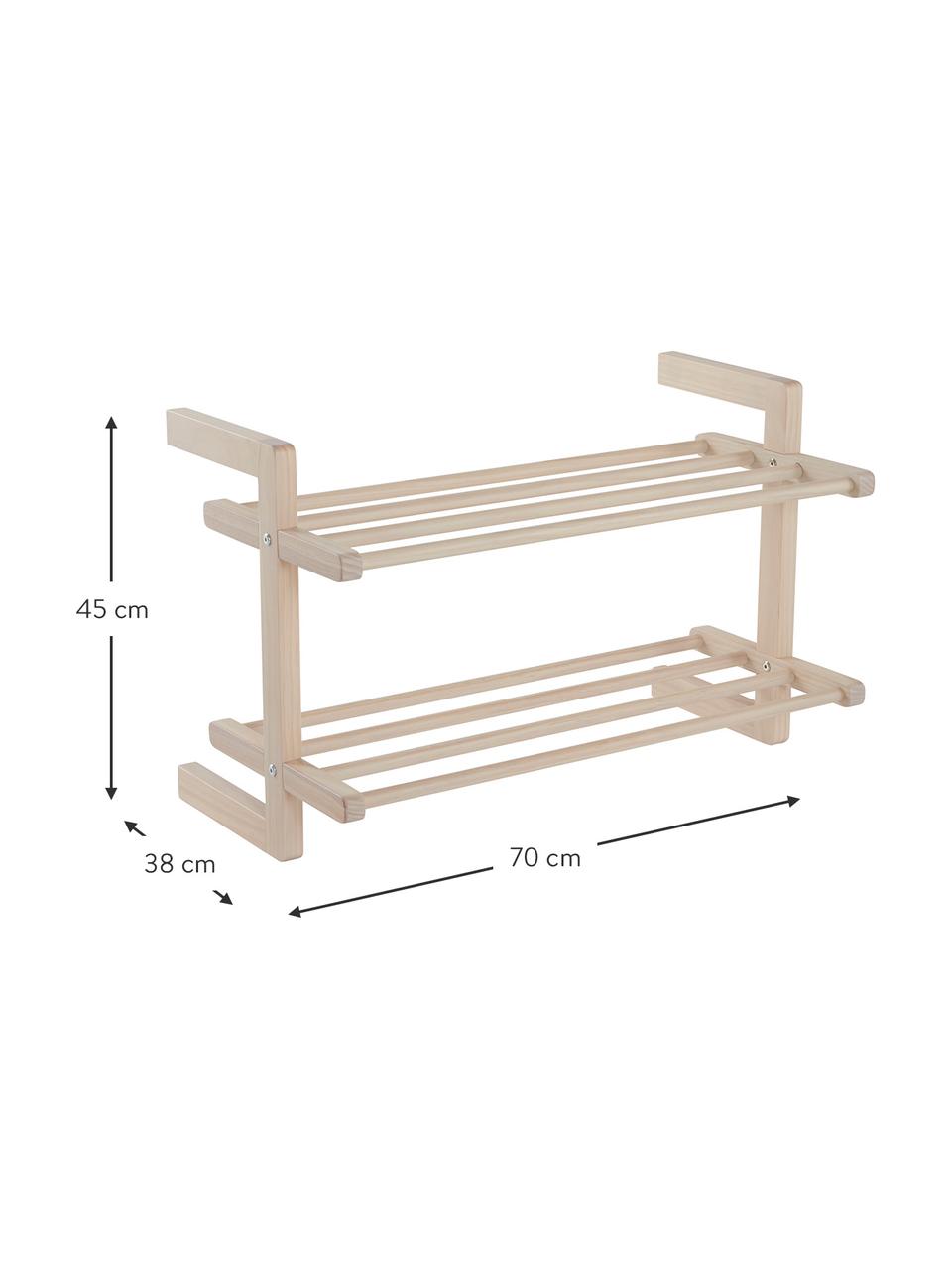 Zapatero de madera de pino Eddison, 2 estantes, Madera de pino con certificado FSC, Pino, An 70 x Al 45 cm