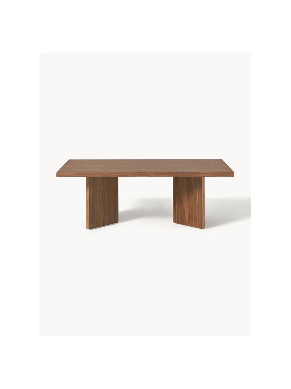 Mesa de centro de madera Toni, Tablero de fibras de densidad media (MDF) chapado en madera de nogal lacado

Este producto está hecho de madera de origen sostenible y con certificación FSC®., Madera de roble lacada en marrón oscuro, An 100 x F 55 cm