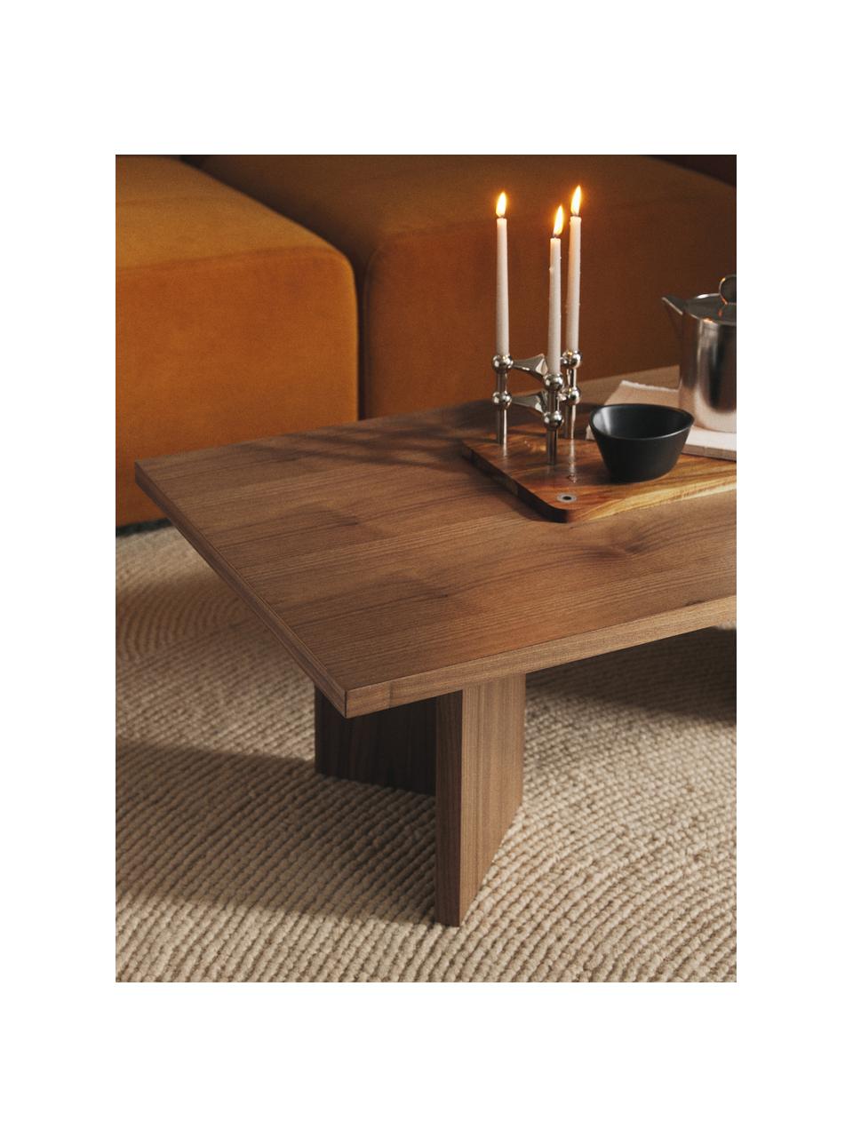 Tavolino da salotto in legno Toni, Pannello MDF (fibra a media densità), finitura in legno di noce laccato, Legno di noce, Larg. 100 x Prof. 55 cm