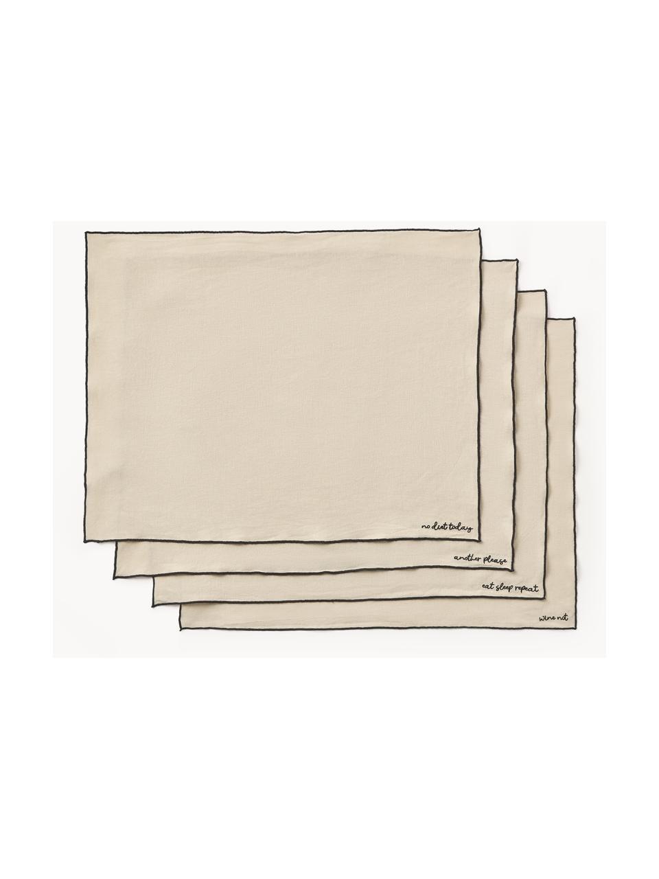 Leinen-Tischsets Cosmo mit Stickerei, 4 Stück, 100 % Leinen

Das in diesem Produkt verwendete Material ist schadstoffgeprüft und zertifiziert nach STANDARD 100 by OEKO-TEX®, 4854CIT, CITEVE., Hellbeige, B 40 x L 50 cm