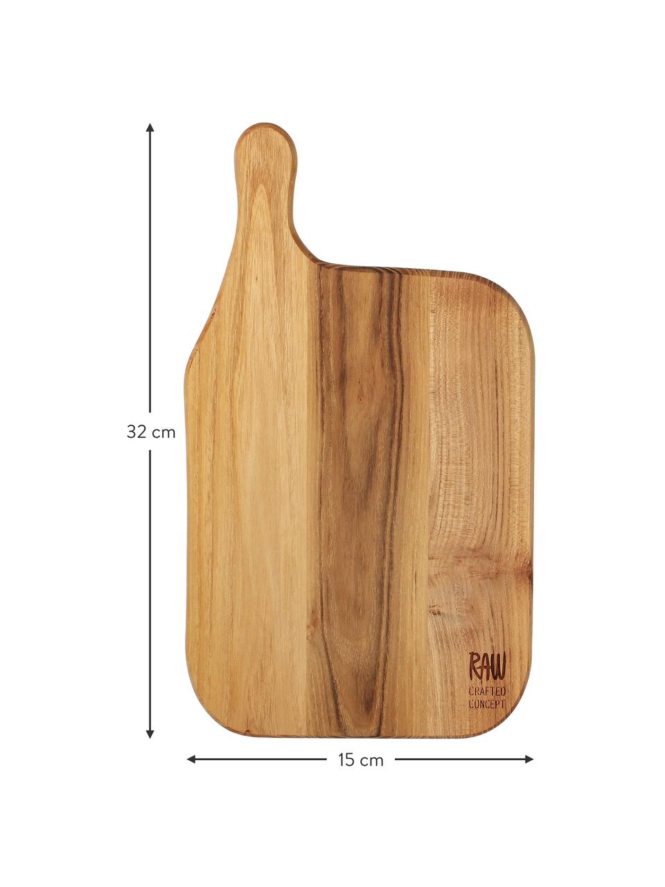 Deska do krojenia z drewna tekowego Raw, Drewno tekowe, Drewno tekowe, D 32 x S 15 cm