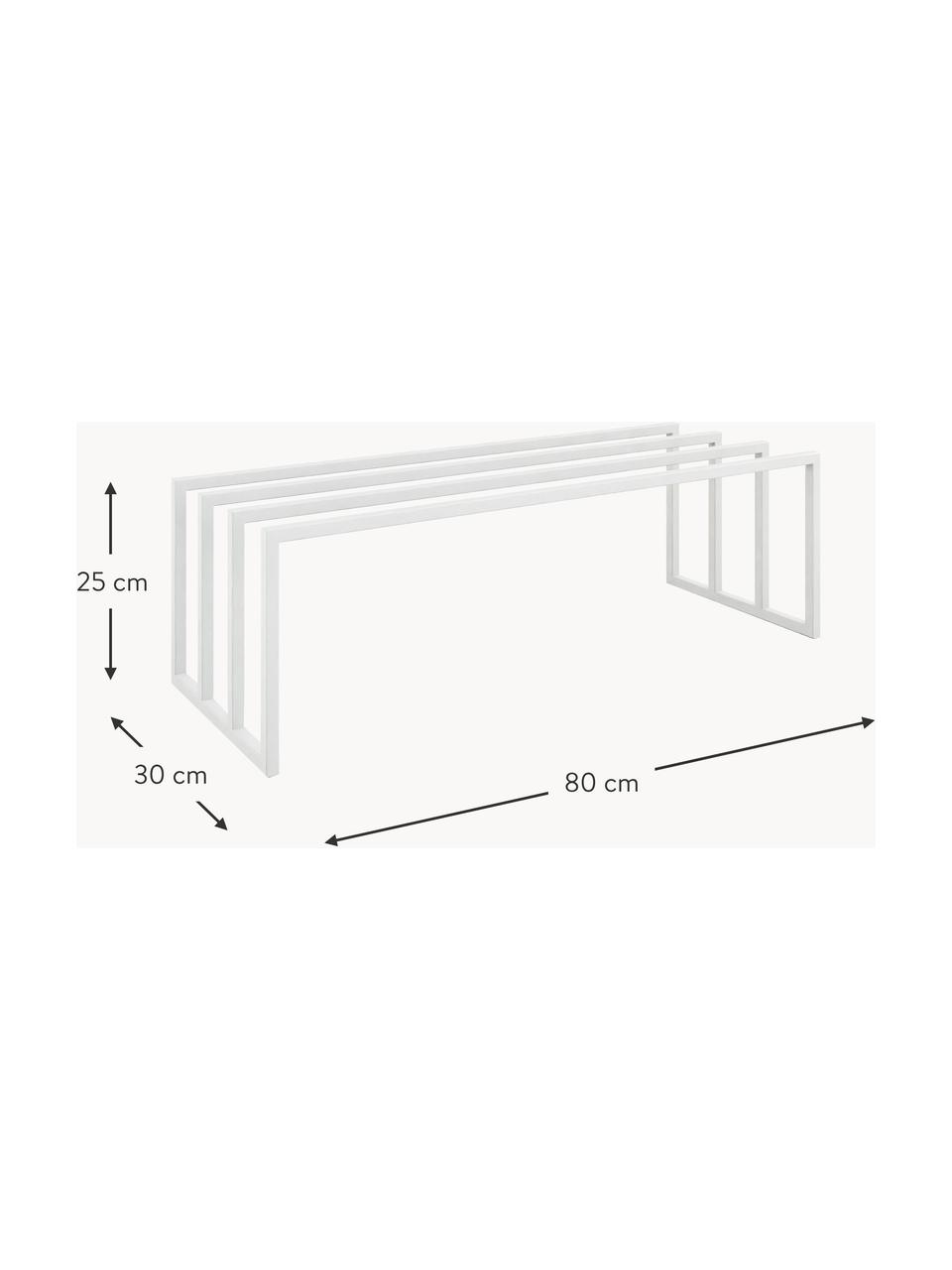 Kovový botník Bovi, Práškově lakovaná ocel, Bílá, Š 80 cm, V 25 cm