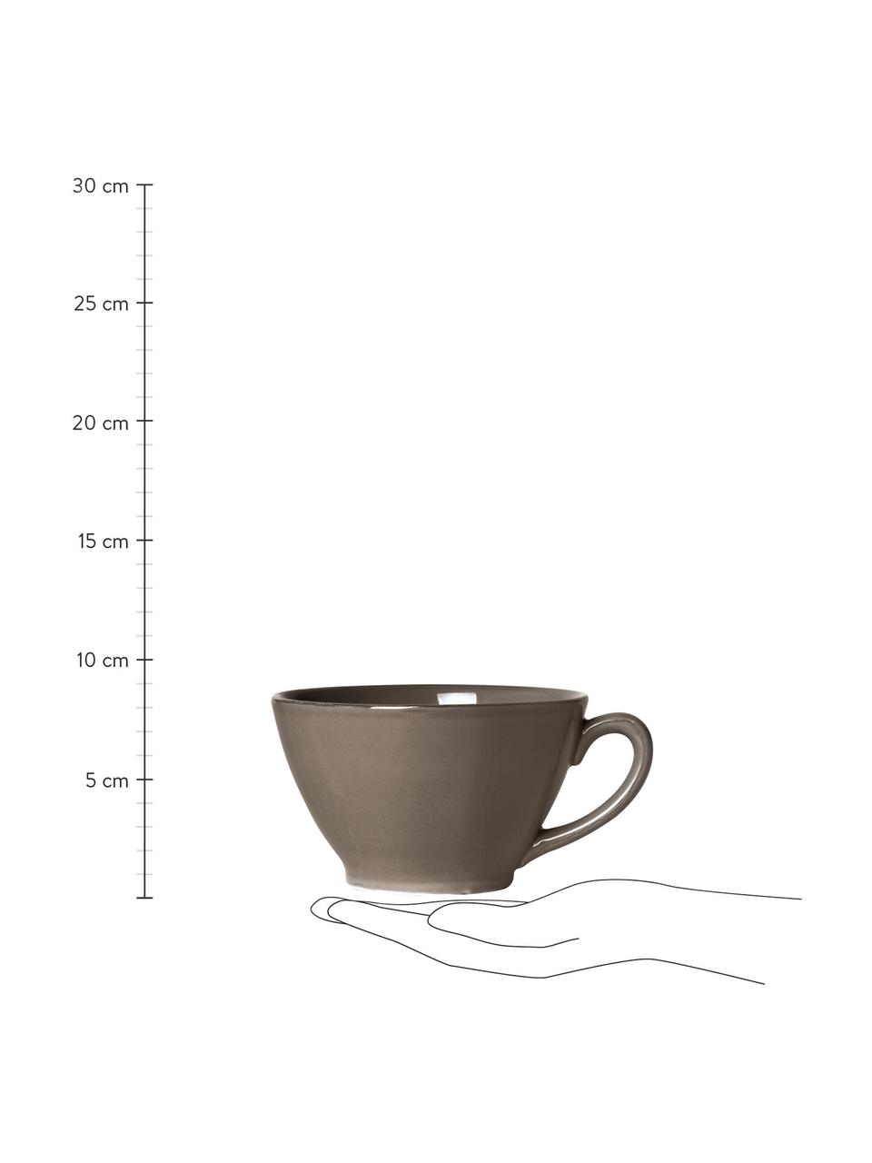 Tasse XL style rustique Constance, Grès cérame, Brun, Ø 15 x haut. 9 cm, 500 ml