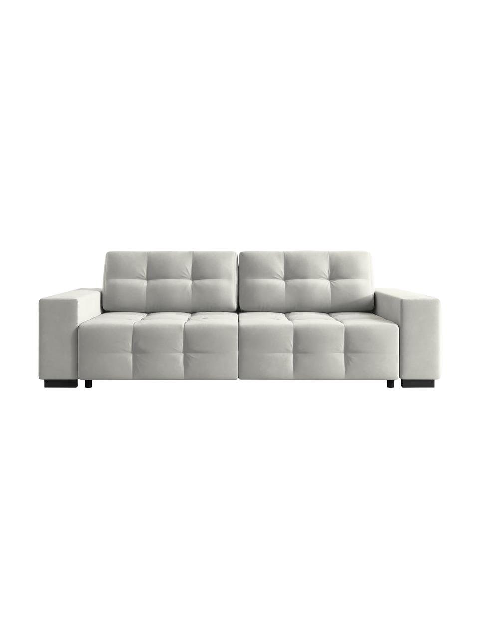 Sofa rozkładana z aksamitu Uvite (3-osobowa), Srebrnoszary, S 250 x G 106 cm