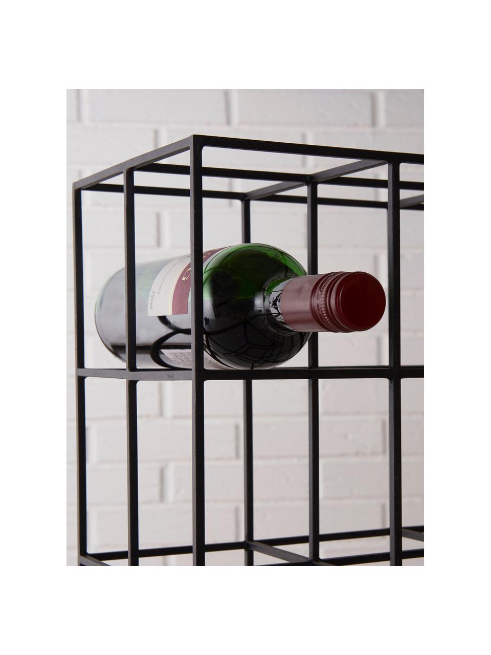 Botellero Vinnie, para 6 botellas, Metal pintado, Negro, An 37 x Al 25 cm