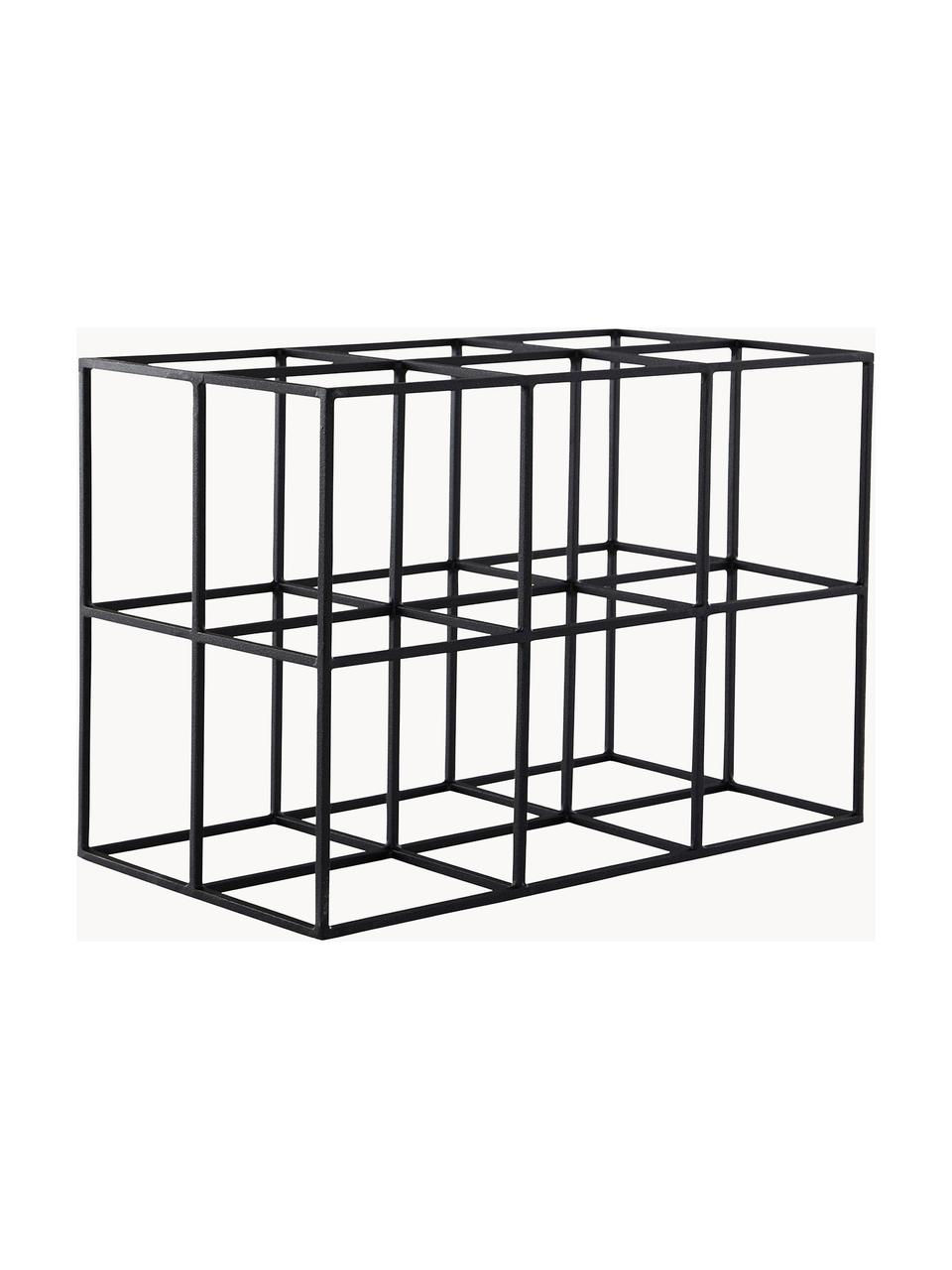 Botellero Vinnie, para 6 botellas, Metal pintado, Negro, An 37 x Al 25 cm