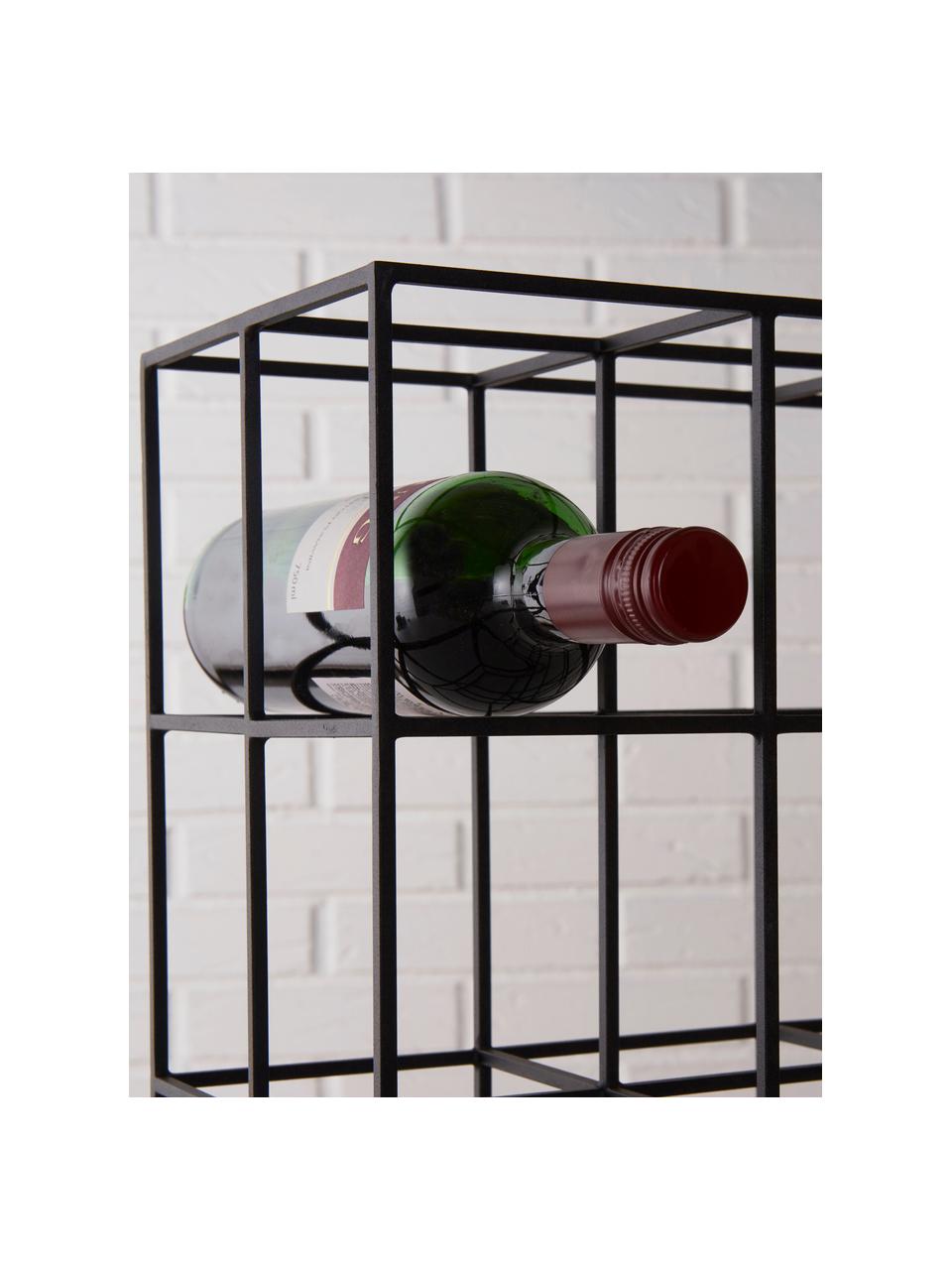 Stojak na wino Vinnie, Metal lakierowany, Czarny, matowy, S 37 x W 25 cm