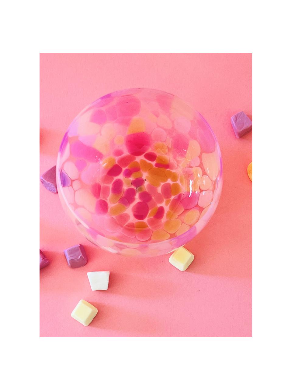 Handgefertigte Dipschälchen Tapas, 4 Stück, Glas, Peach, Orange, Pink, Ø 11 x H 7 cm