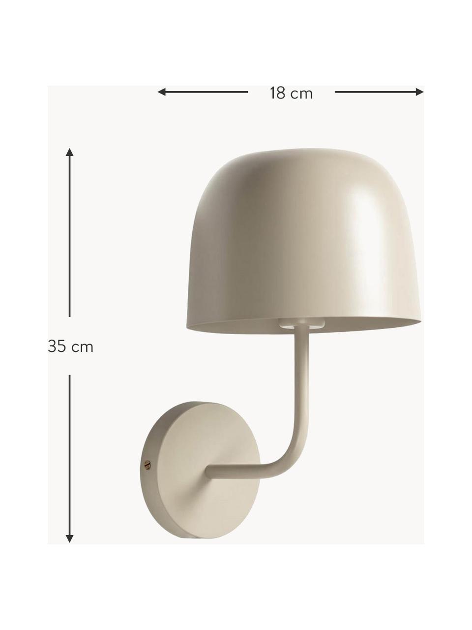 Lampada da parete Alish, Beige, Prof. 23 x Alt. 35 cm