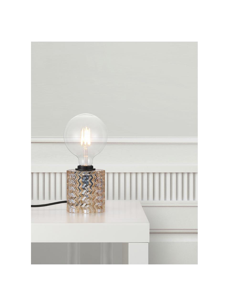 Petite lampe ampoule nue à poser Hollywood, Brun, transparent, Ø 11 x haut. 13 cm