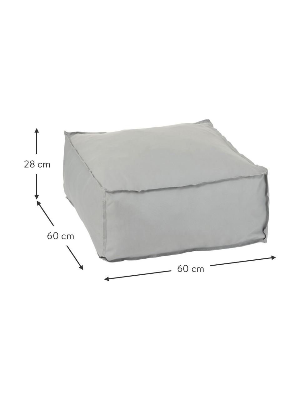 Poef Square, Bekleding: 100% polyester, Grijs, 60 x 28 cm