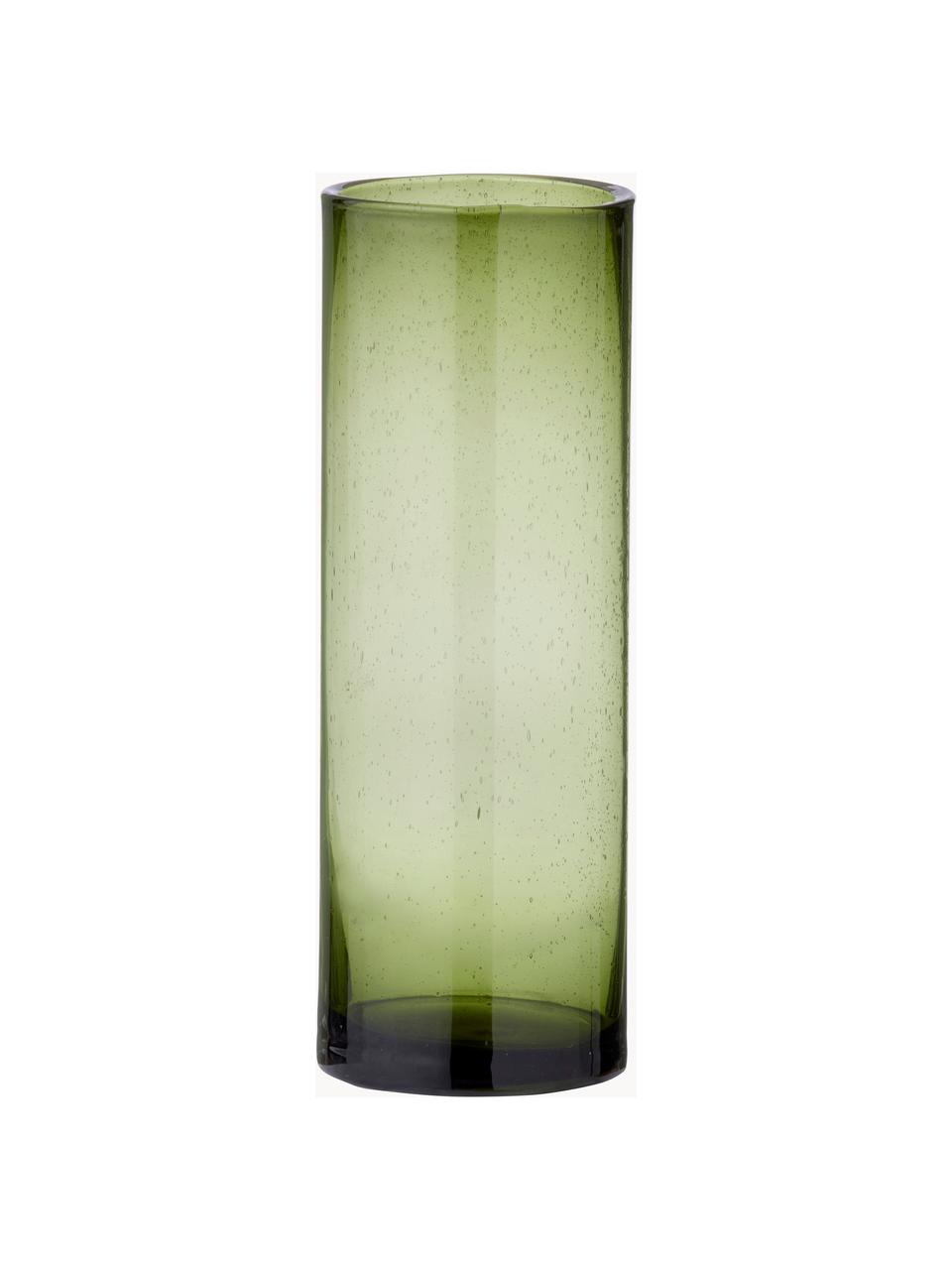 Jarrón de vidrio Salon, 31 cm, Vidrio, Tonos verdes semitransparente, Ø 11 x Al 31 cm