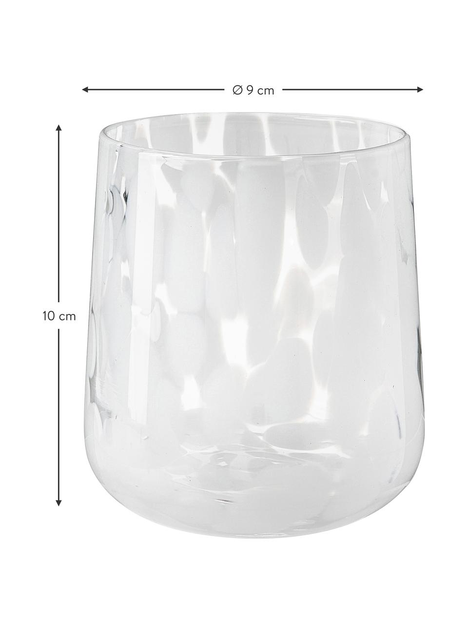 Ręcznie wykonany wazon Oakley, 4 szt., Szkło, Biały, Ø 9 x W 10 cm, 370 ml