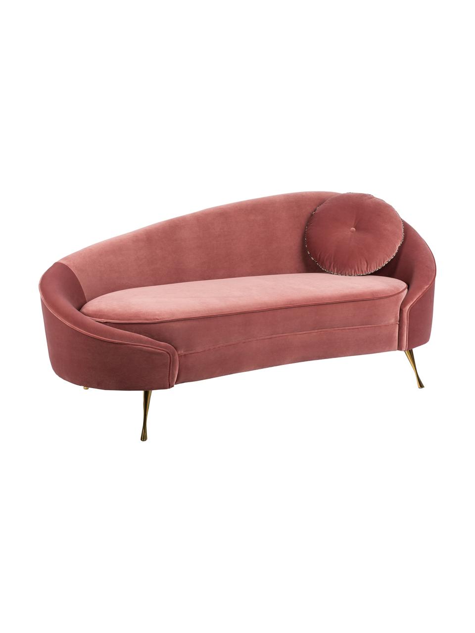 Designer Samt-Sofa I Am Not A Croissant (2-Sitzer) in Pink, Bezug: Polyestersamt 30.000 Sche, Füße: Edelstahl, galvanisiert, Samt Pink, B 165 x T 81 cm