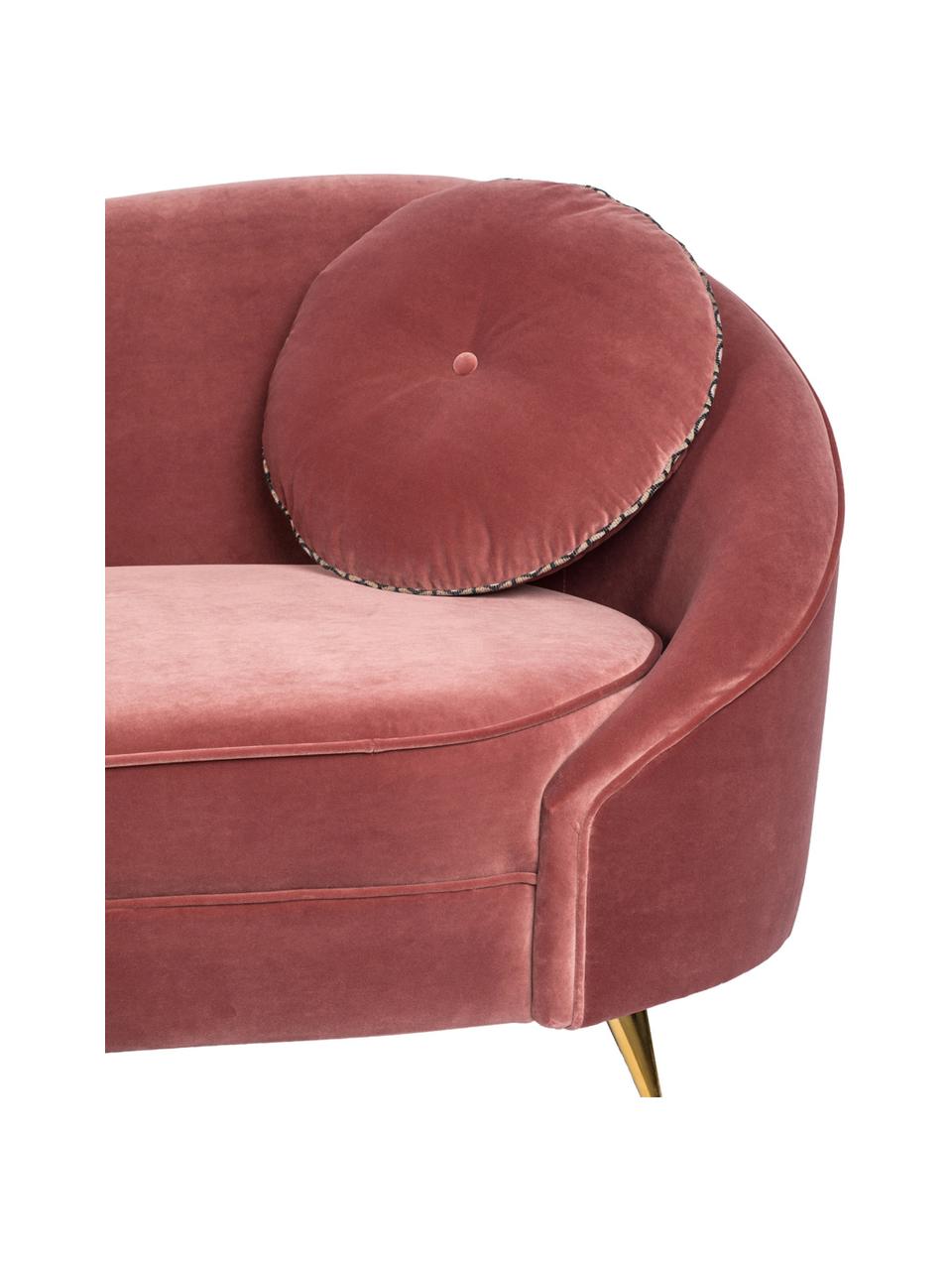 Designer Samt-Sofa I Am Not A Croissant (2-Sitzer) in Pink, Bezug: Polyestersamt 30.000 Sche, Füße: Edelstahl, galvanisiert, Samt Pink, B 165 x T 81 cm