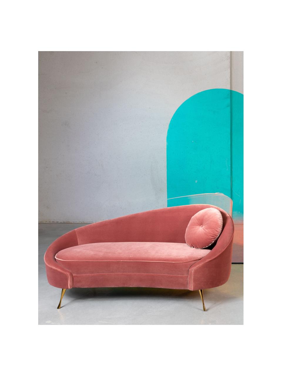 Designer Samt-Sofa I Am Not A Croissant (2-Sitzer) in Pink, Bezug: Polyestersamt 30.000 Sche, Füße: Edelstahl, galvanisiert, Samt Pink, B 165 x T 81 cm