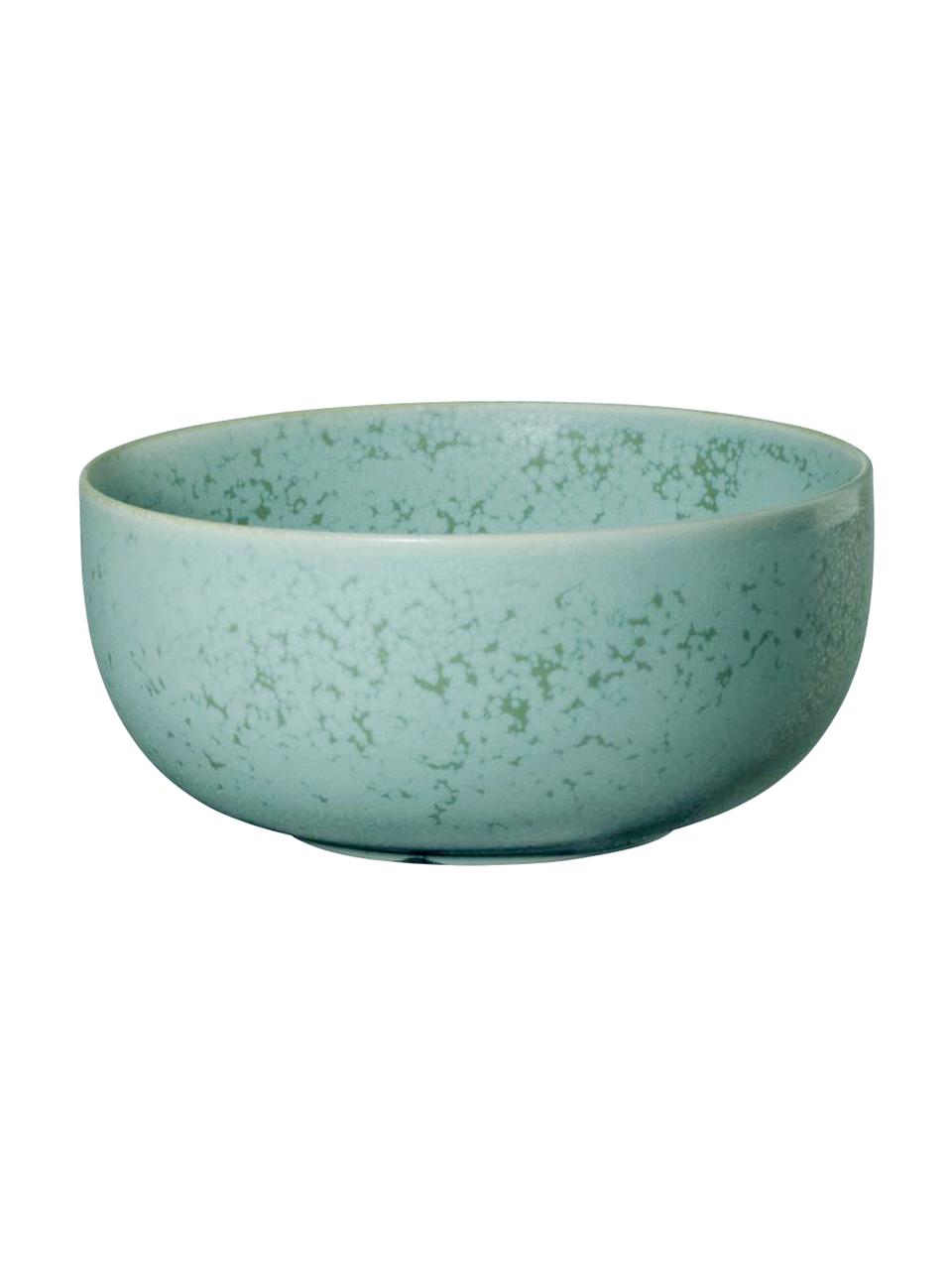 Cuencos artesanales Coppa, 2 uds., Porcelana, Tonos verde menta, Ø 14 cm