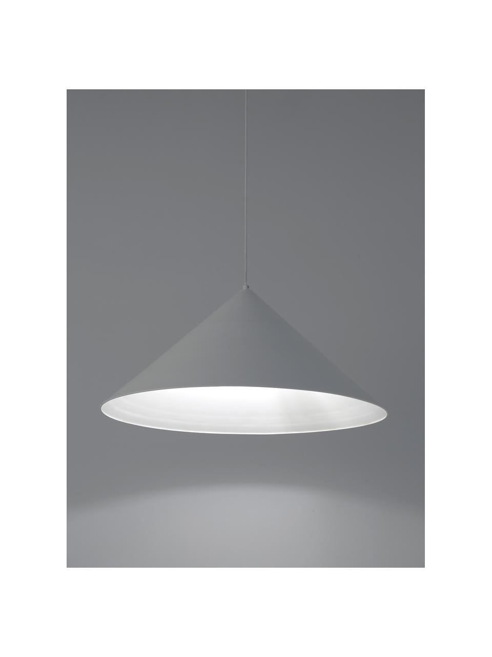 Lámpara de techo grande Alia, Pantalla: metal recubierto, Anclaje: metal, Cable: cubierto en tela, Blanco, Ø 70 x Al 32 cm