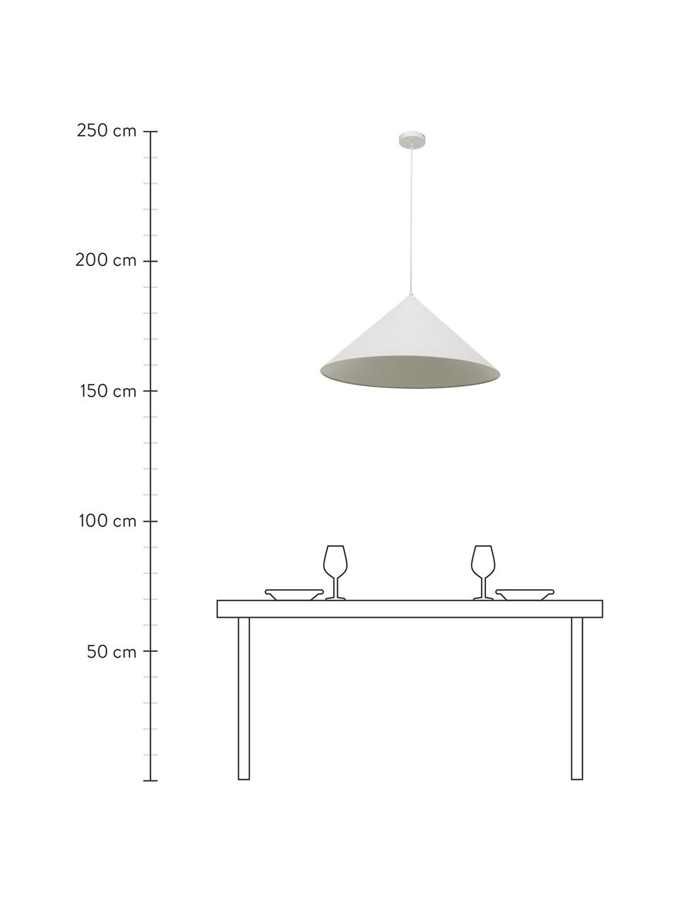 Velké závěsné kovové svítidlo Alia, Bílá, Ø 70 cm, V 32 cm