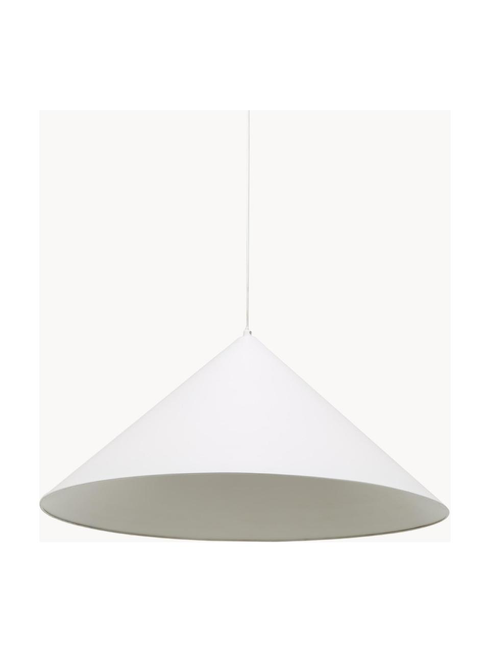 Grote hanglamp Alia van metaal, Lampenkap: gecoat metaal, Wit, Ø 70 x H 32 cm