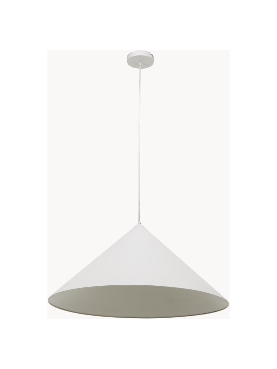 Grote hanglamp Alia van metaal, Lampenkap: gecoat metaal, Wit, Ø 70 x H 32 cm