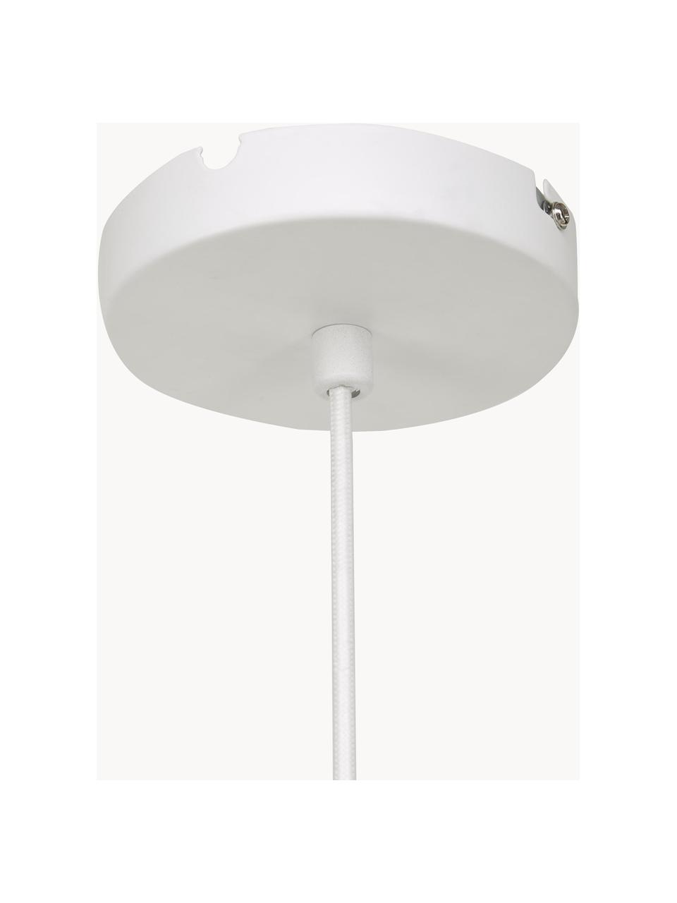 Lámpara de techo grande Alia, Pantalla: metal recubierto, Anclaje: metal, Cable: cubierto en tela, Blanco, Ø 70 x Al 32 cm