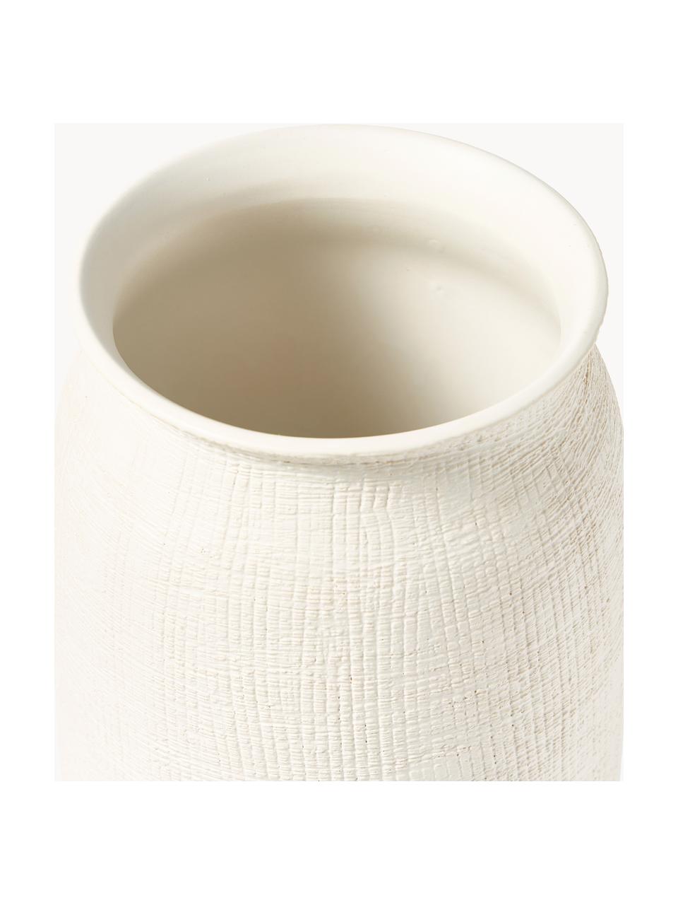 Vaso decorativo Benedita, alt. 33 cm, Gres, Bianco latte, Ø 15 x Alt. 33 cm