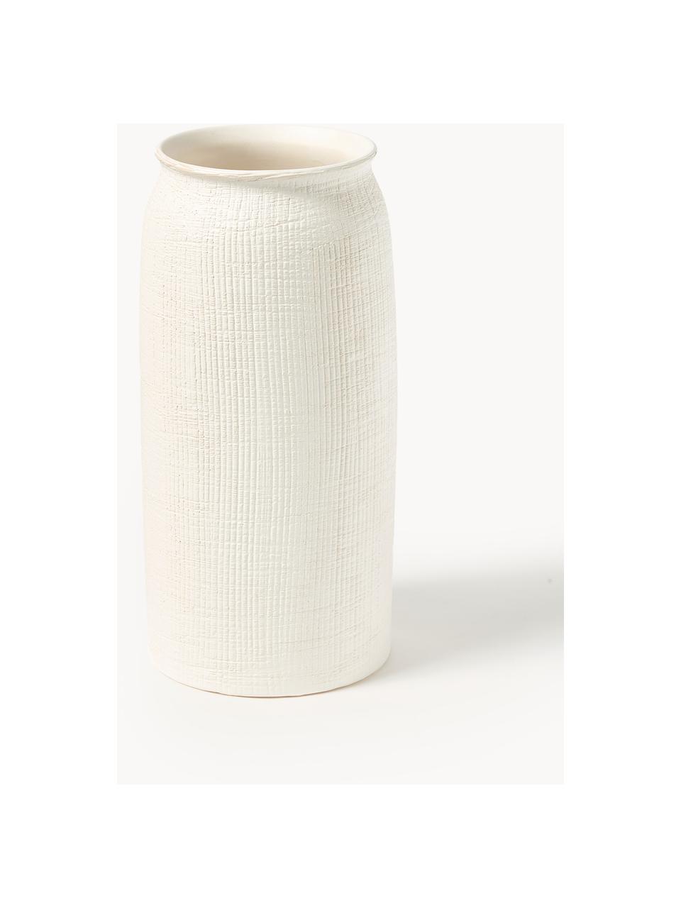 Vase Benedita, H 33 cm, Steinzeug, Off White, Ø 15 x H 33 cm