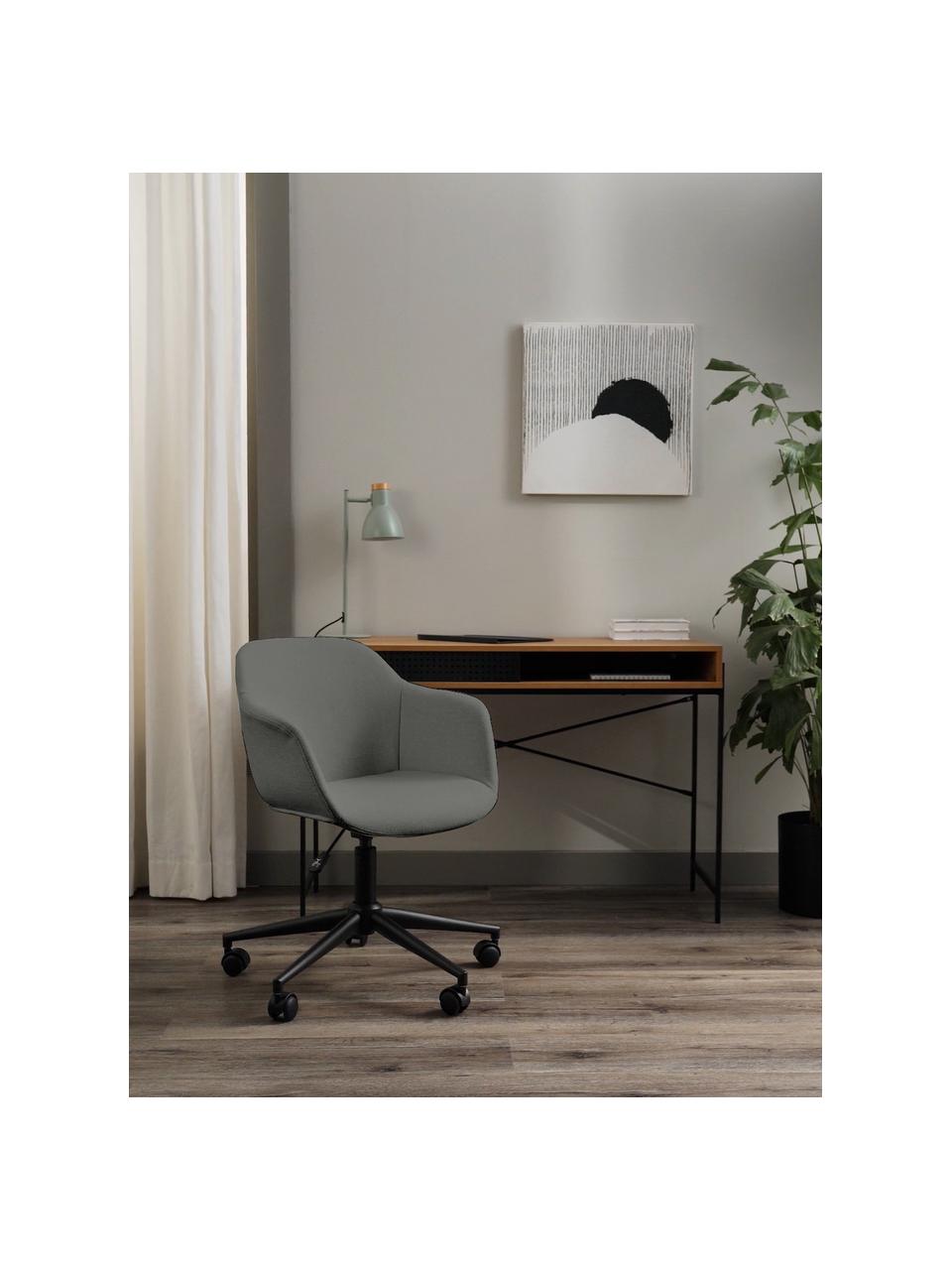 Chaise de bureau pivotante rembourrée, assise étroite Fiji, Tissu gris foncé, larg. 66 x prof. 66 cm