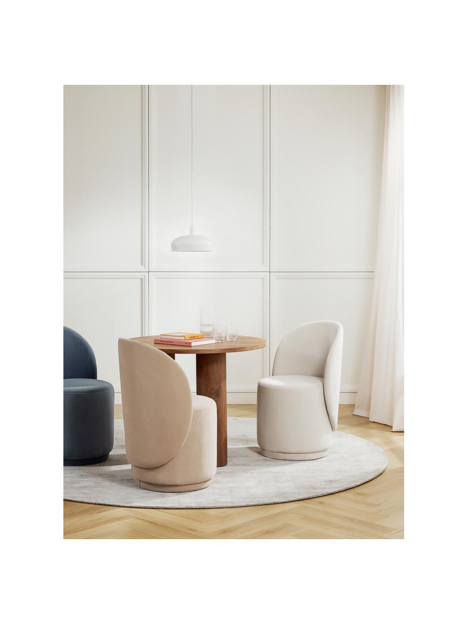 Silla tapizada en terciopelo Zeyno, Terciopelo (100% poliéster), Terciopelo blanco crudo, An 54 x Al 82 cm