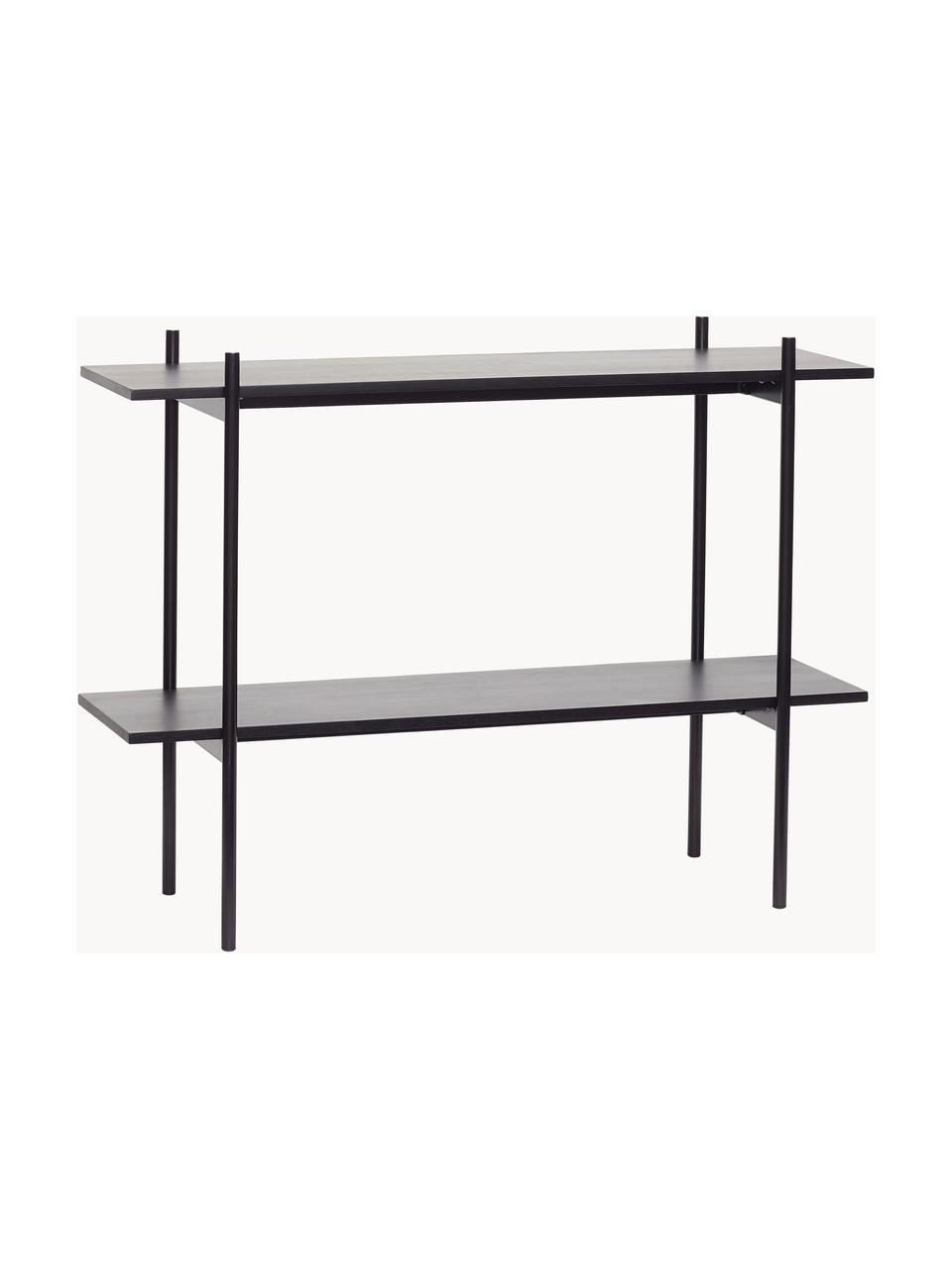 Dřevěný regál Norm, Dřevovláknitá deska střední hustoty (MDF), jasanová dýha, Černá, Š 120 cm, V 90 cm