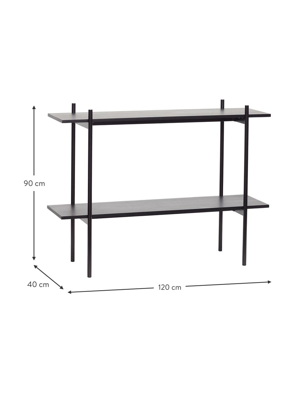 Étagère en bois Norm, MDF, placage en frêne, Noir, larg. 120 x haut. 90 cm