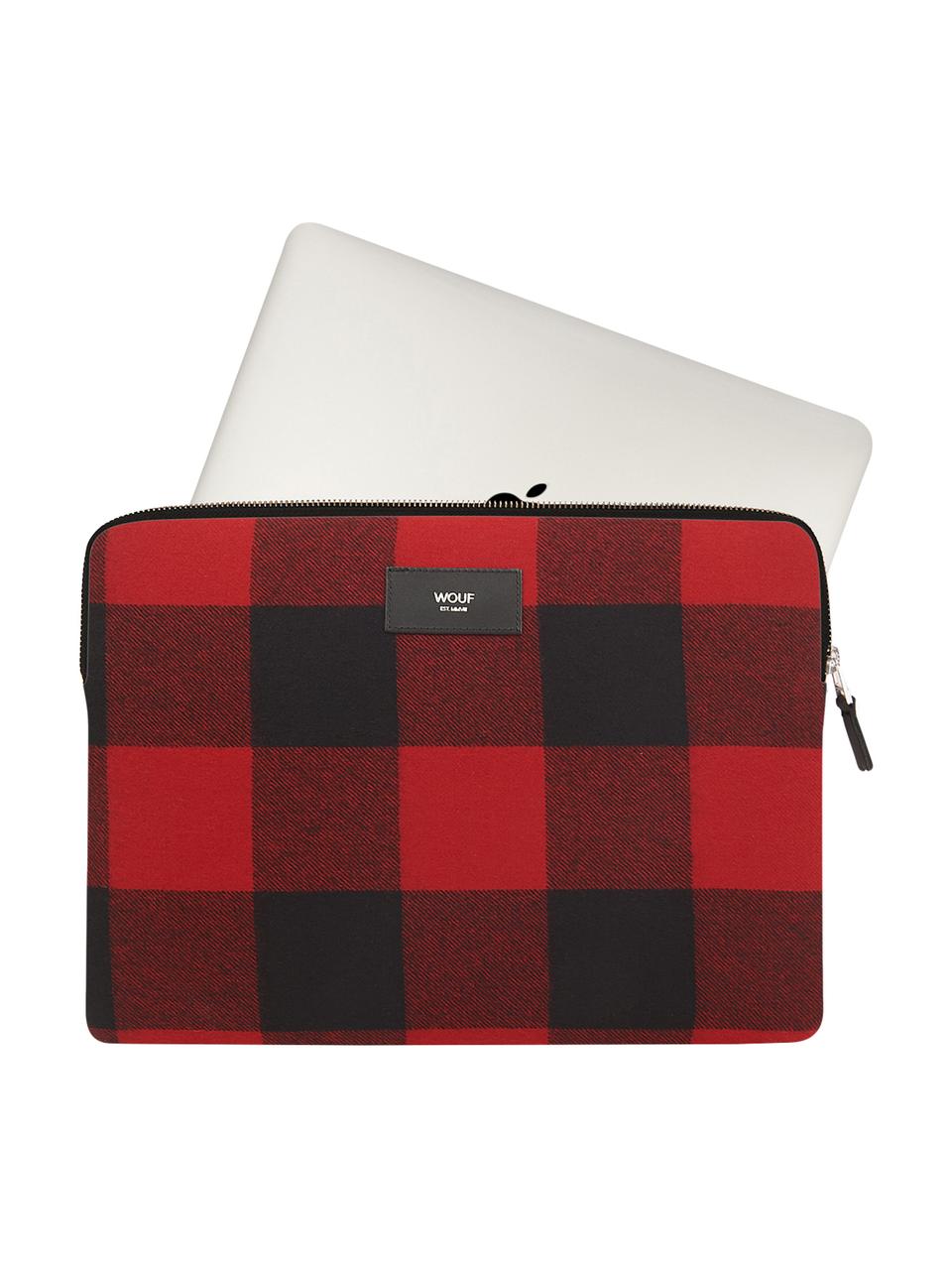 Pokrowiec na MacBook Pro 13 cali Red Jack, Bawełna, skóra, Czerwony, czarny, S 33 x W 23 cm