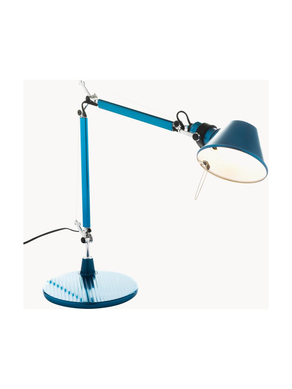 Nastavitelná lampa na psací stůl Tolomeo Micro, Modrá, Š 45 cm, V 37-73 cm