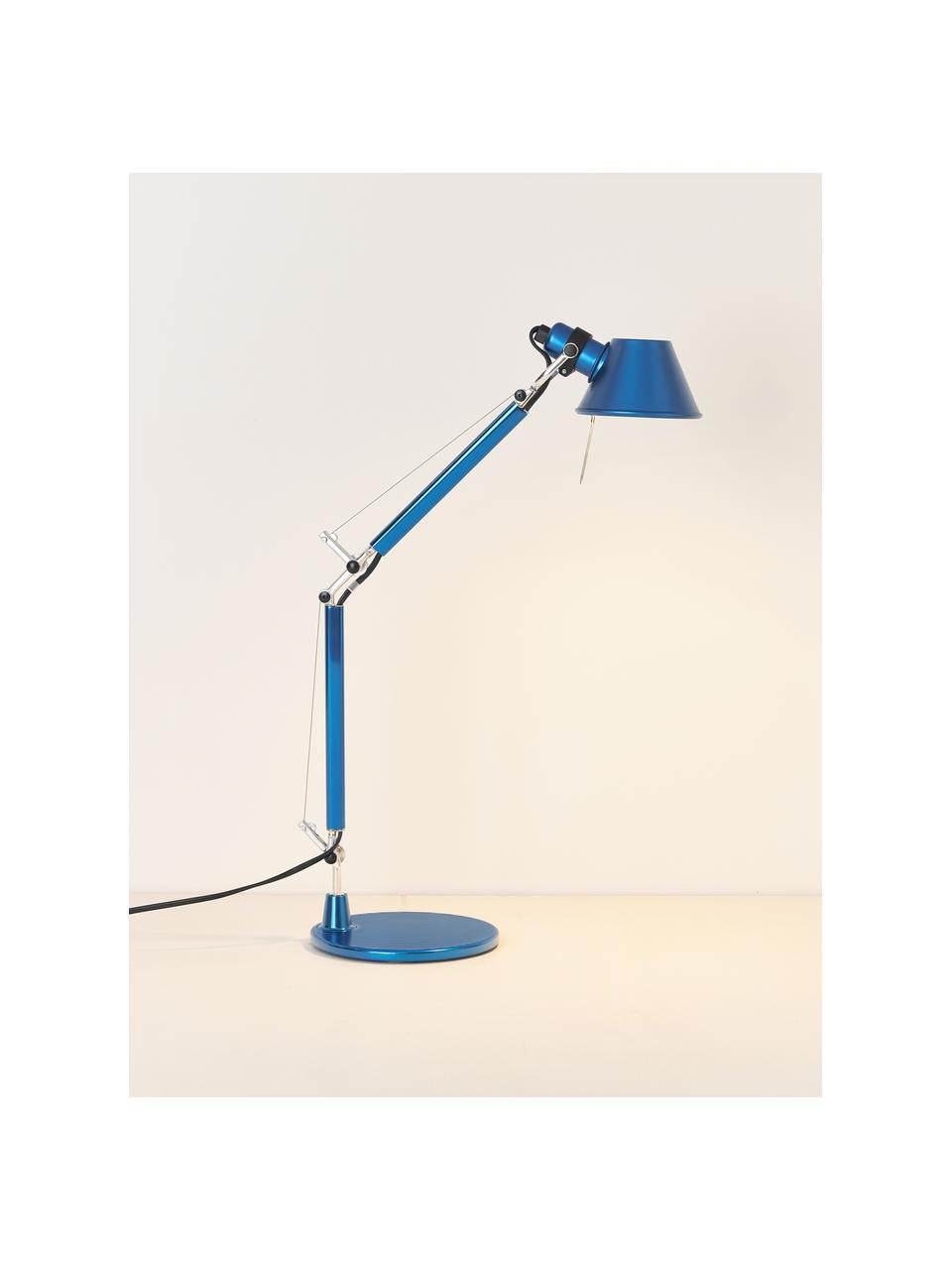 Nastaviteľná stolová lampa Tolomeo Micro, Modrá, Š 45 x V 37-73 cm