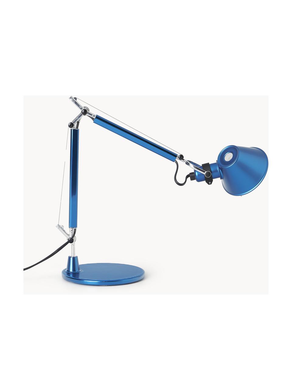 Nastaviteľná stolová lampa Tolomeo Micro, Modrá, Š 45 x V 37-73 cm